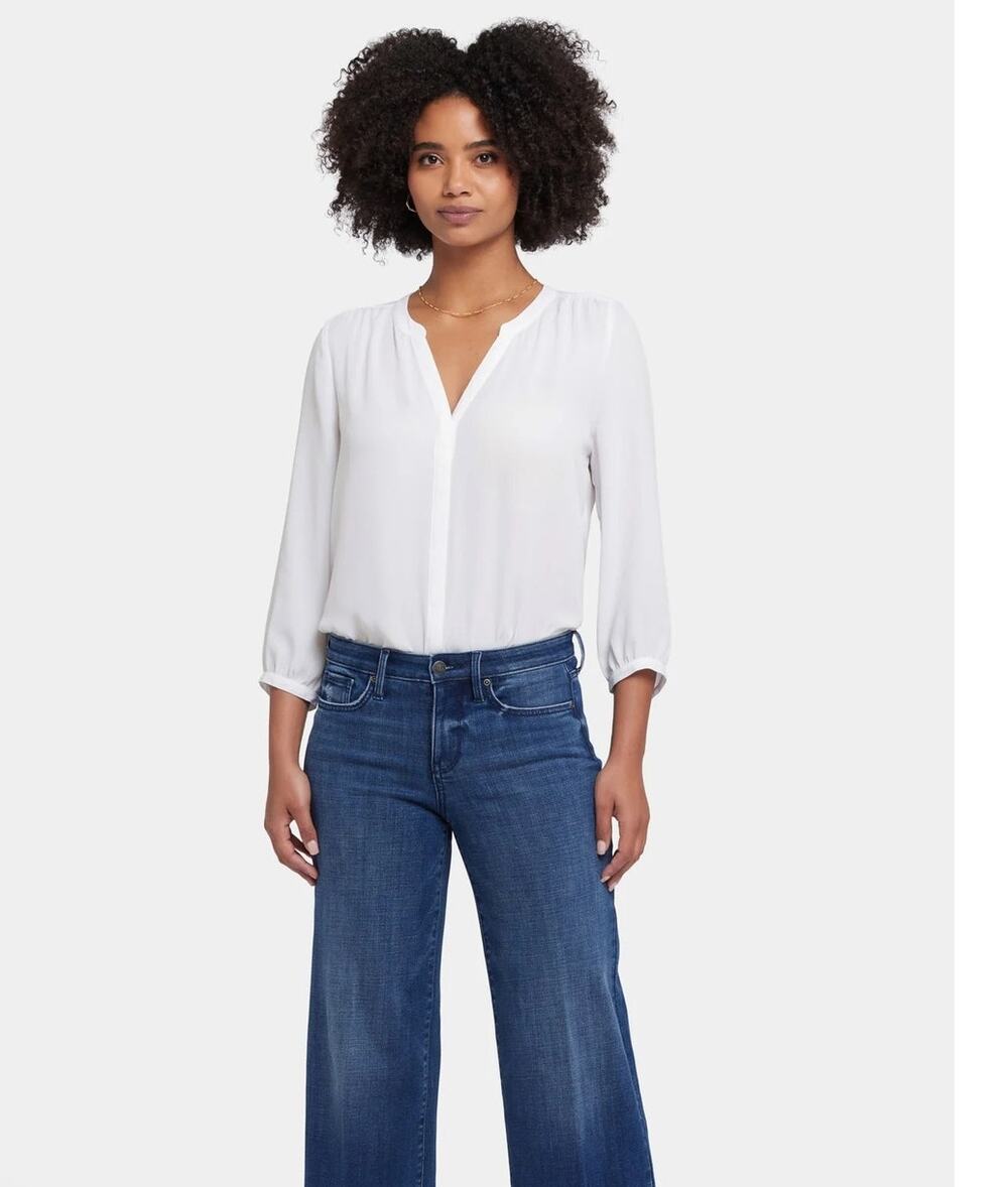 NYDJ lift tuck crop wide leg blue jeans with 1.5" hem size 28" waist